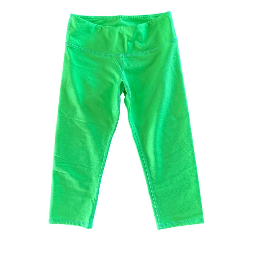 Alo Small Neon Green Cropped Leggings Capri Athletic Yoga Pant